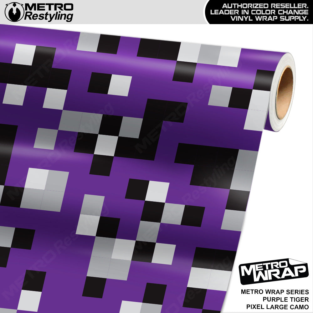 Metro Wrap Large Pixel Purple Tiger Camouflage Vinyl Film