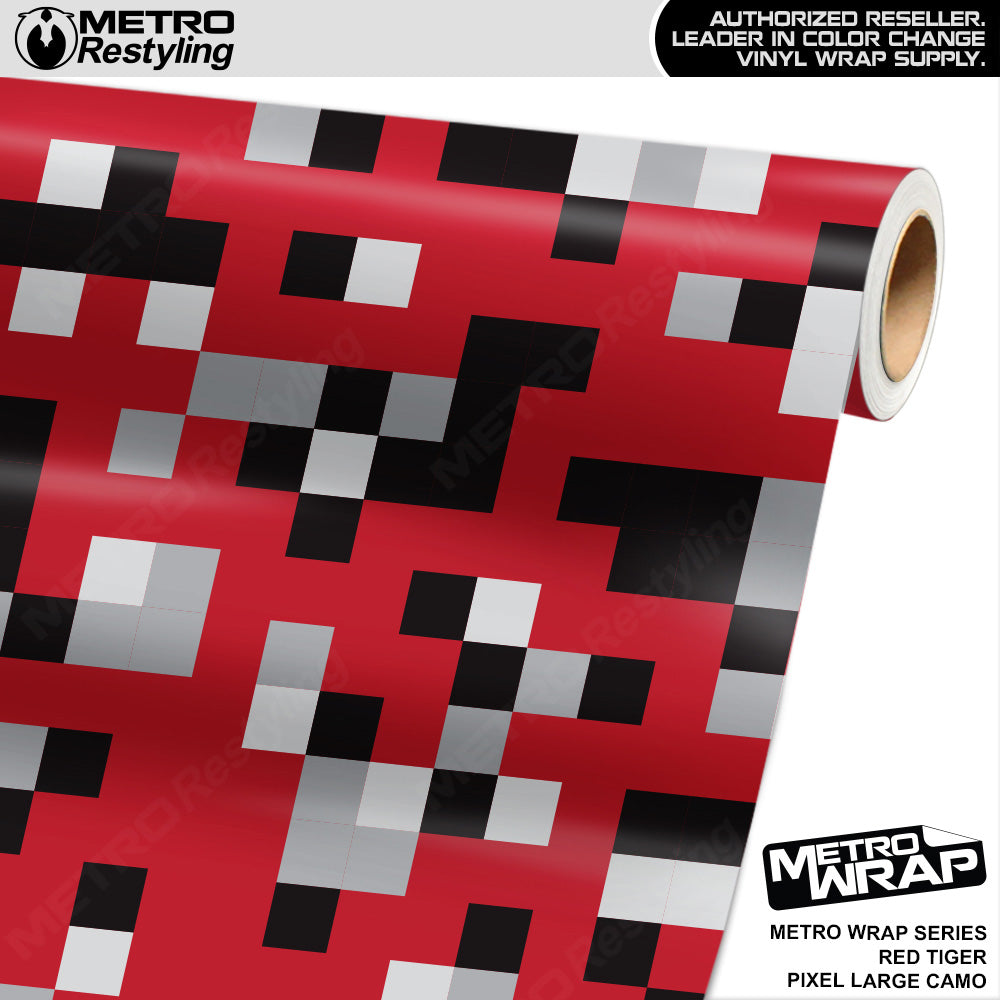 Metro Wrap Large Pixel Red Tiger Camouflage Vinyl Film