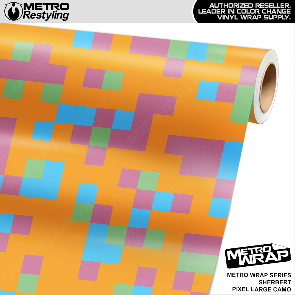 Metro Wrap Large Pixel Sherbert Camouflage Vinyl Film