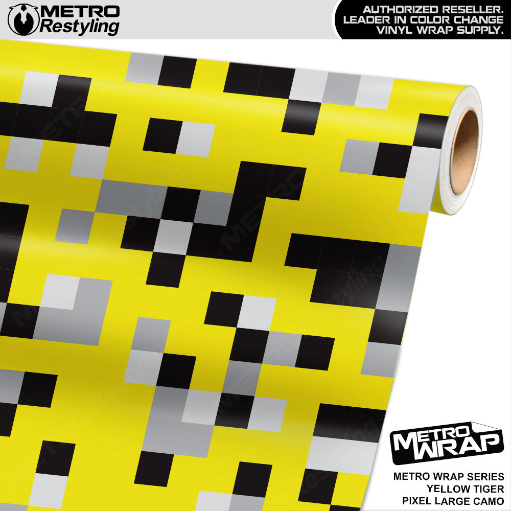 Metro Wrap Large Pixel Yellow Tiger Camouflage Vinyl Film
