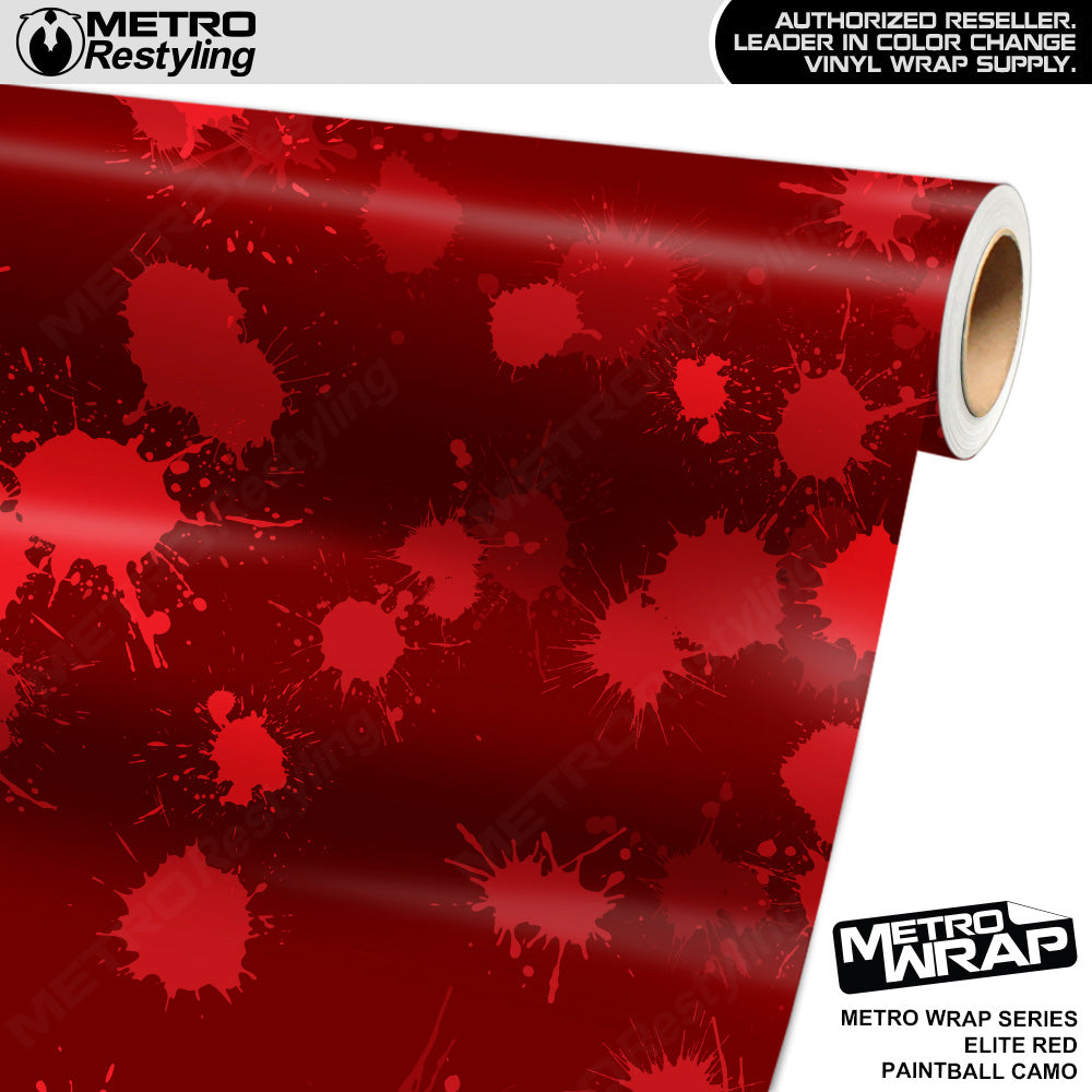 Metro Wrap Paintball Elite Red Camouflage Vinyl Film