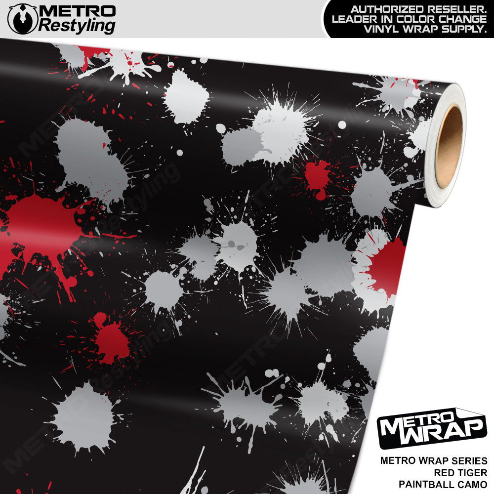 Metro Wrap Paintball Red Tiger Camouflage Vinyl Film