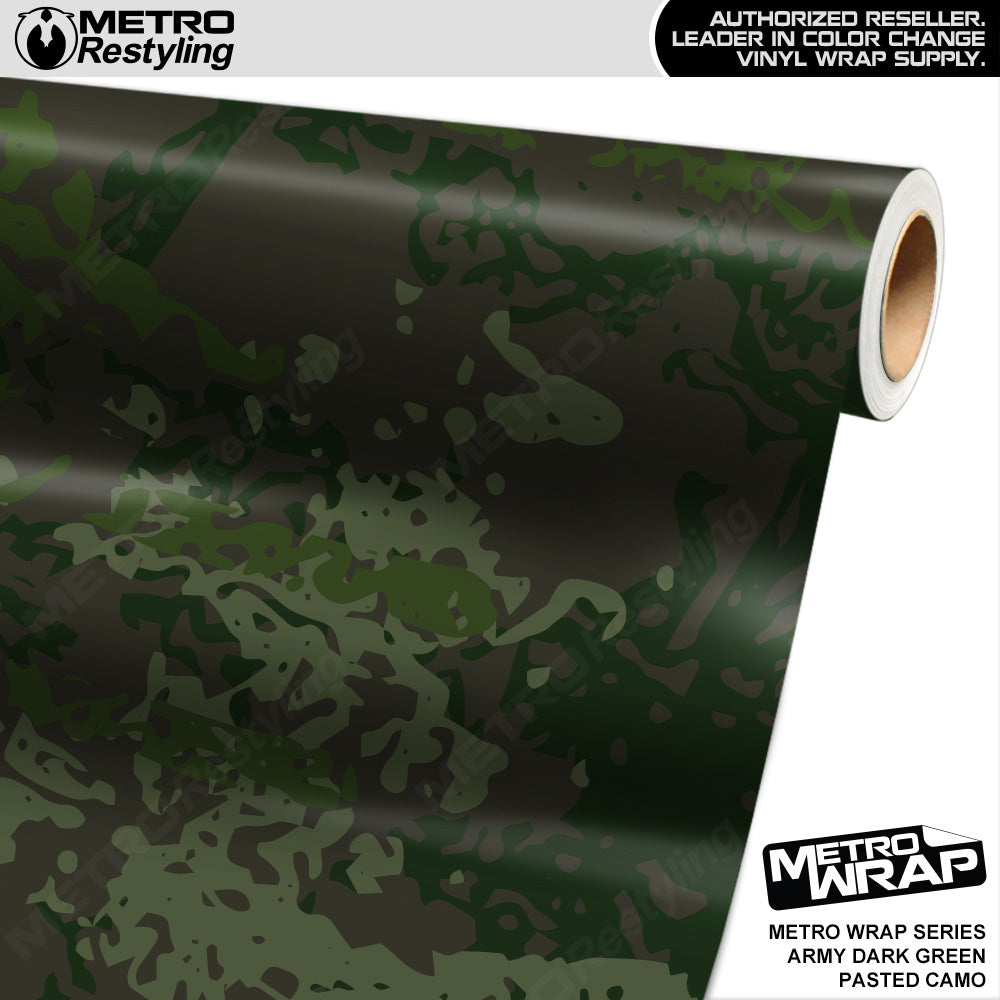 Metro Wrap Pasted Army Dark Green Camouflage Vinyl Film