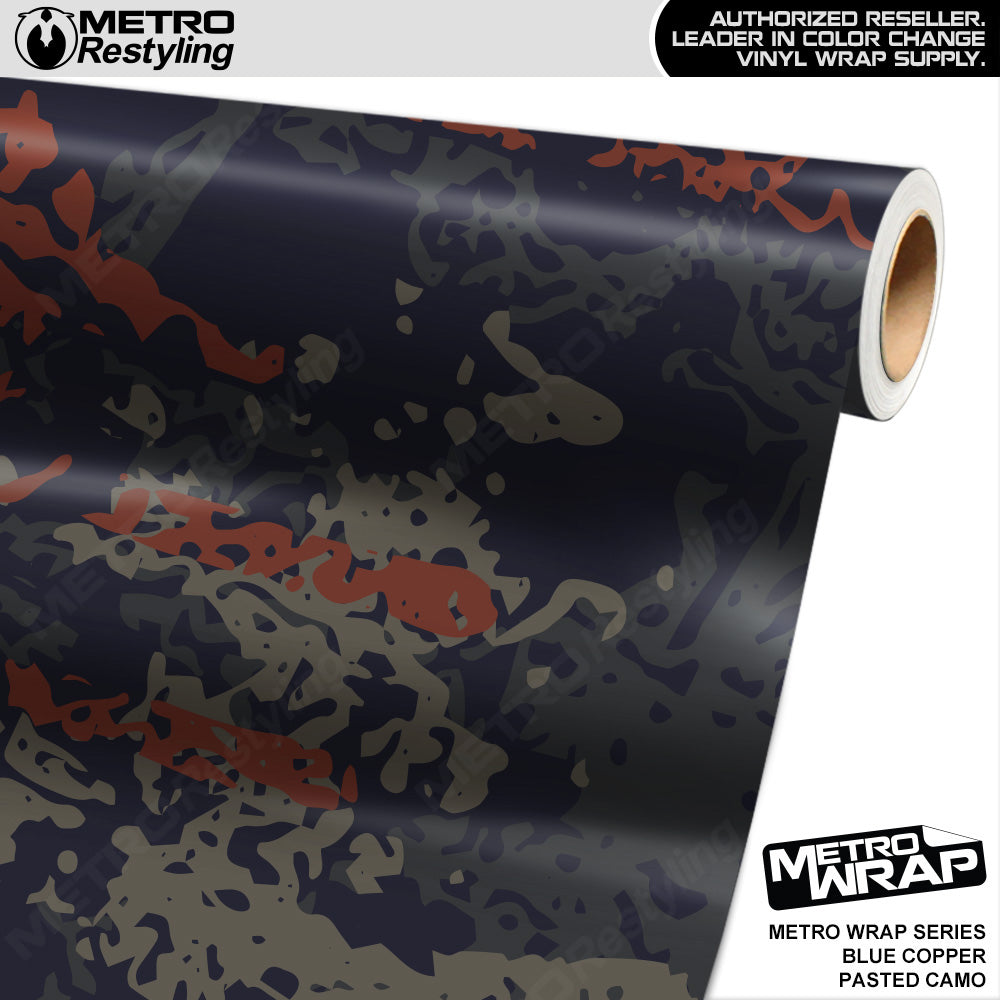 Metro Wrap Pasted Blue Copper Camouflage Vinyl Film