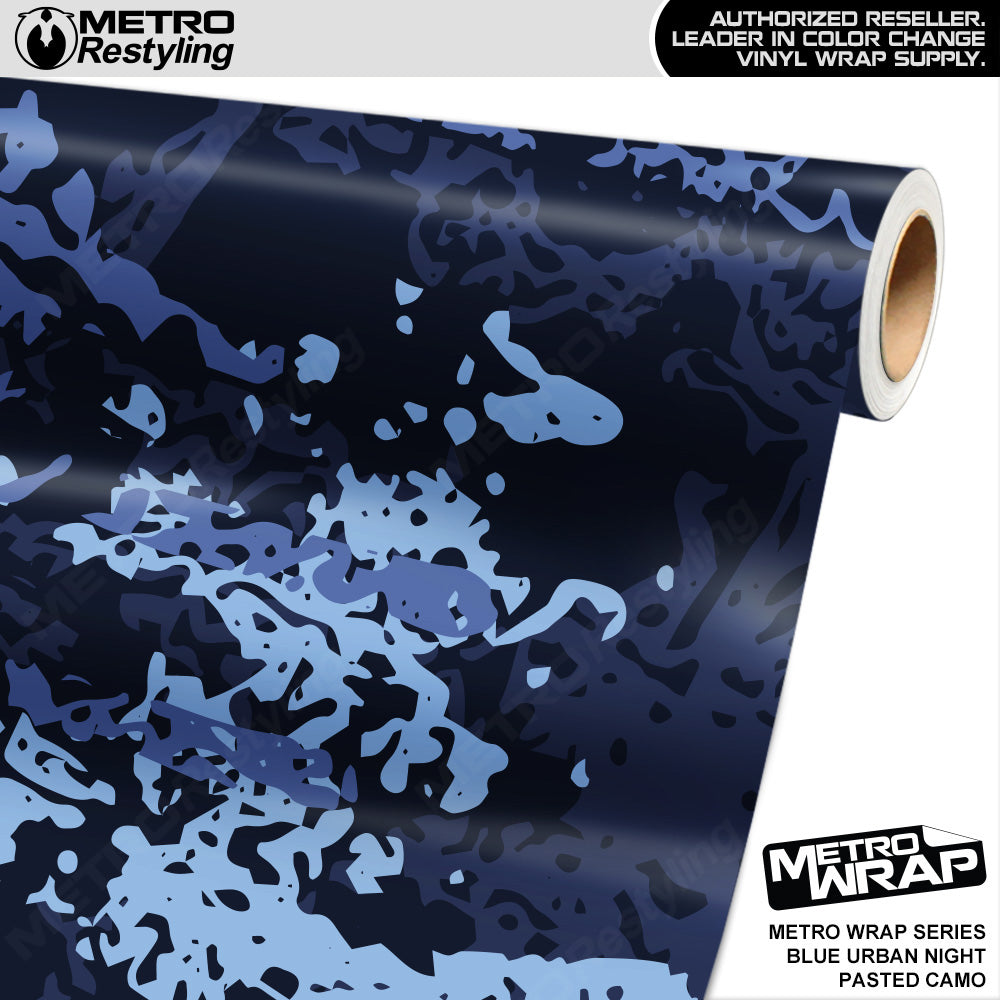 Metro Wrap Pasted Blue Urban Night Camouflage Vinyl Film