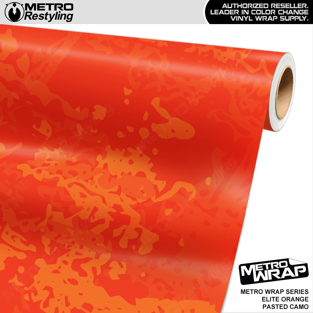 Metro Wrap Pasted Elite Orange Camouflage Vinyl Film
