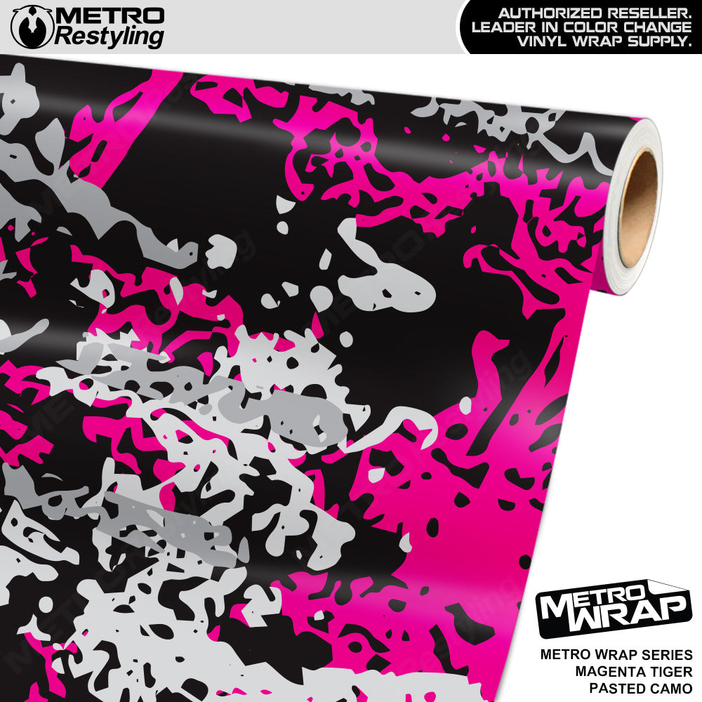 Metro Wrap Pasted Magenta Tiger Camouflage Vinyl Film