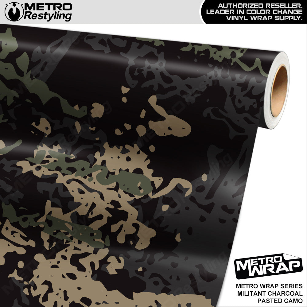 Metro Wrap Pasted Militant Charcoal Camouflage Vinyl Film