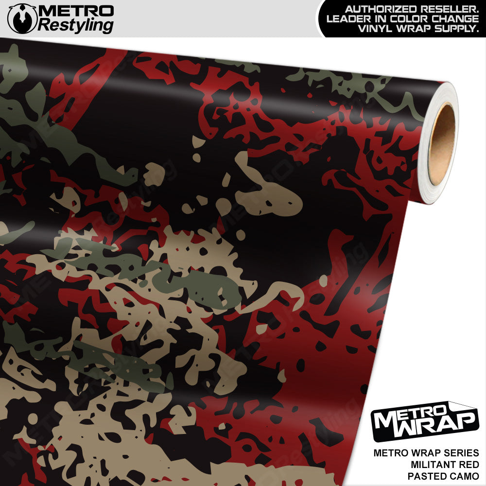 Metro Wrap Pasted Militant Red Camouflage Vinyl Film