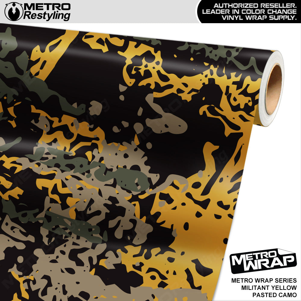 Metro Wrap Pasted Militant Yellow Camouflage Vinyl Film