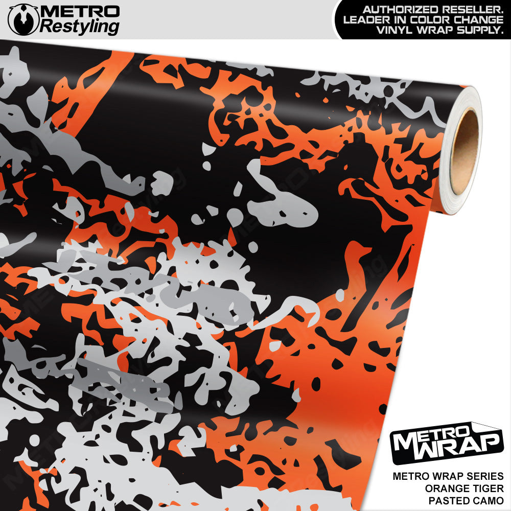 Metro Wrap Pasted Orange Tiger Camouflage Vinyl Film