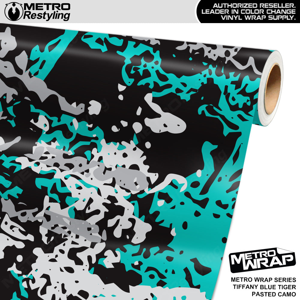 Metro Wrap Pasted Tiffany Blue Tiger Camouflage Vinyl Film