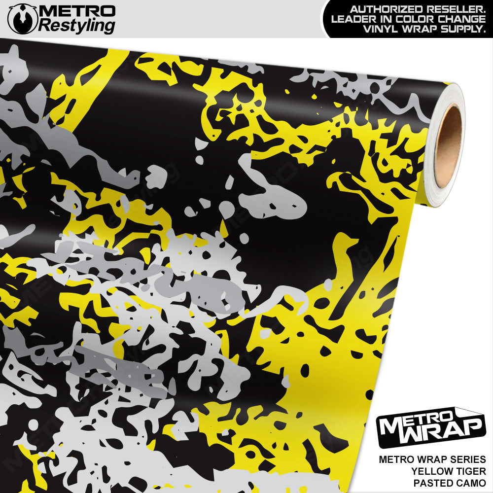 Metro Wrap Pasted Yellow Tiger Camouflage Vinyl Film