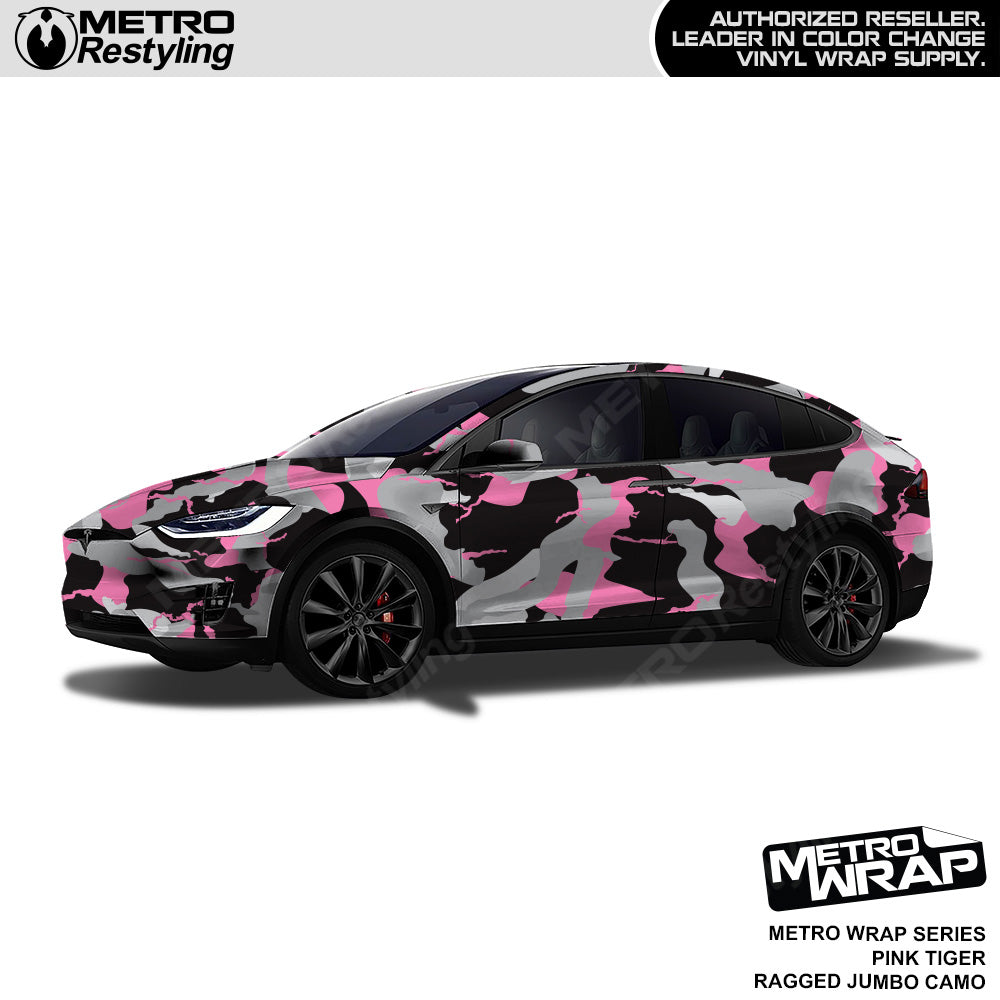 Metro Wrap Jumbo Ragged Pink Tiger Camouflage Vinyl Film