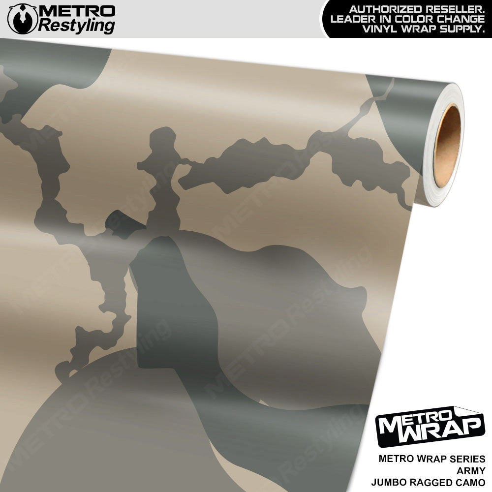 Metro Wrap Jumbo Ragged Army Camouflage Vinyl Film