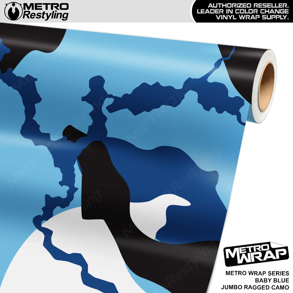 Metro Wrap Jumbo Ragged Baby Blue Camouflage Vinyl Film