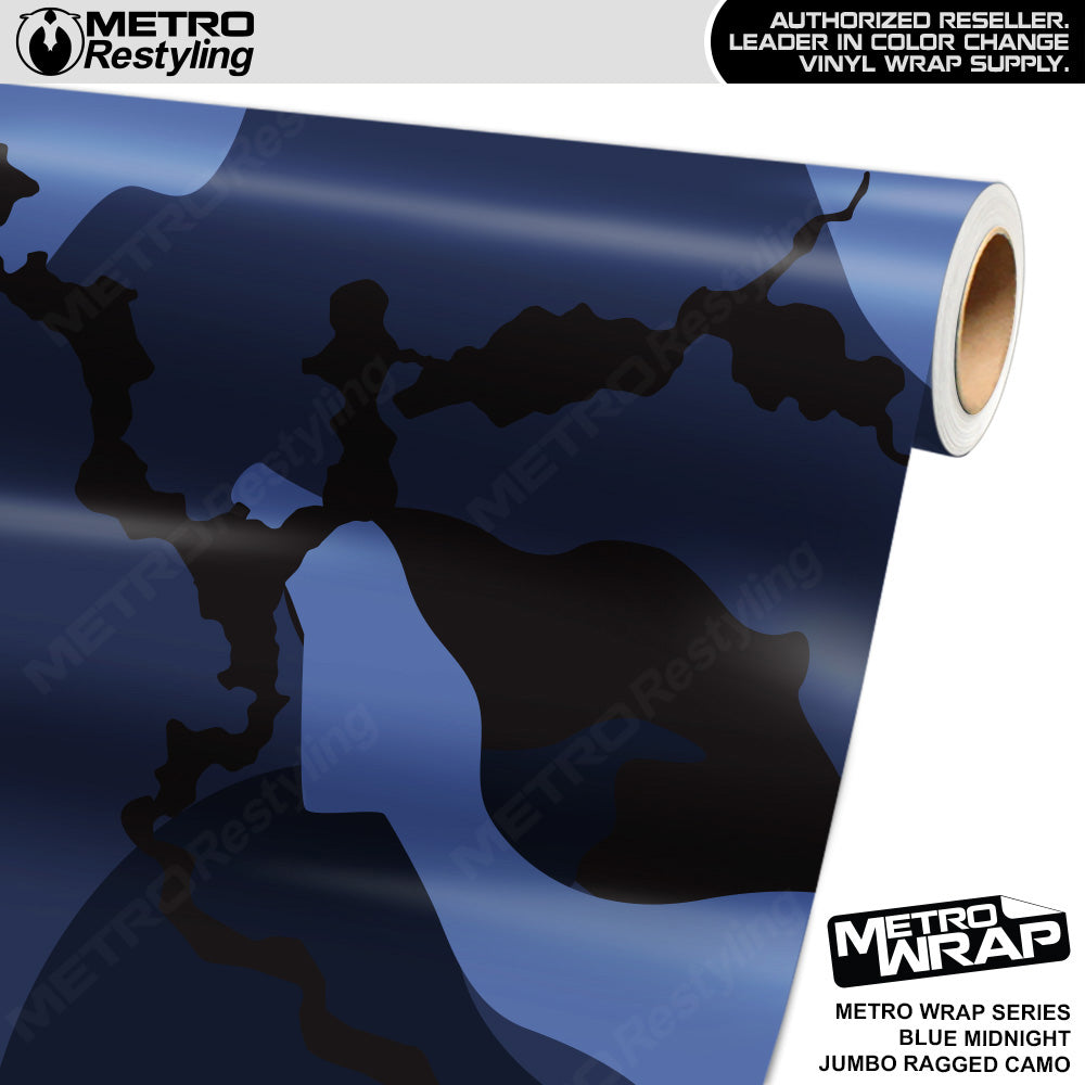 Metro Wrap Jumbo Ragged Blue Midnight Camouflage Vinyl Film