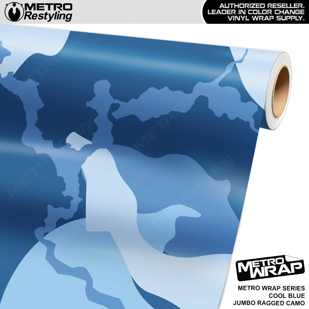 Metro Wrap Jumbo Ragged Cool Blue Camouflage Vinyl Film