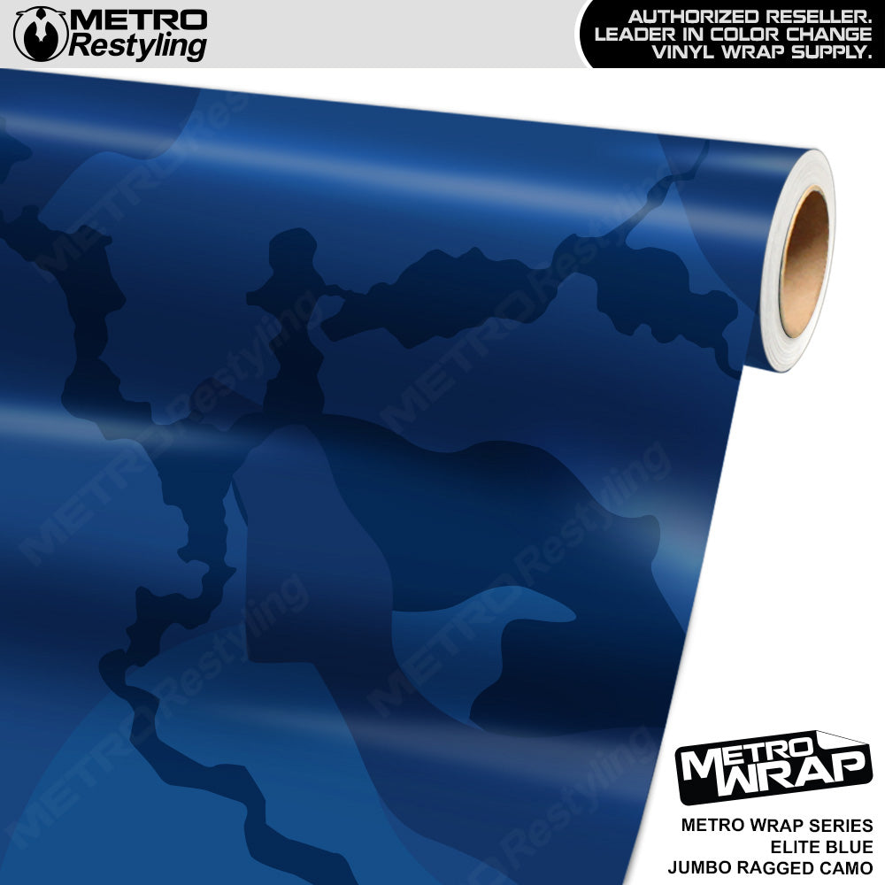 Metro Wrap Jumbo Ragged Elite Blue Camouflage Vinyl Film