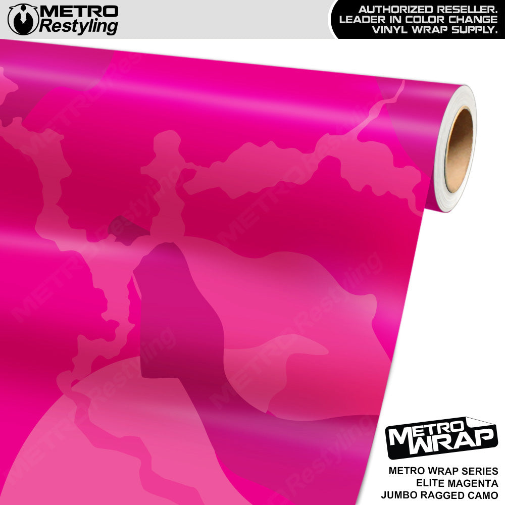 Metro Wrap Jumbo Ragged Elite Magenta Camouflage Vinyl Film