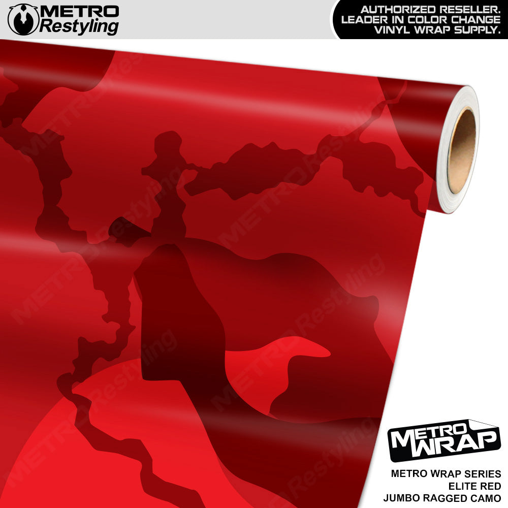 Metro Wrap Jumbo Ragged Elite Red Camouflage Vinyl Film