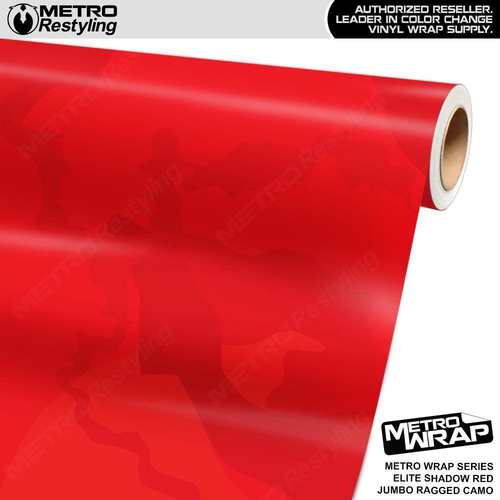 Metro Wrap Jumbo Ragged Elite Shadow Red Camouflage Vinyl Film