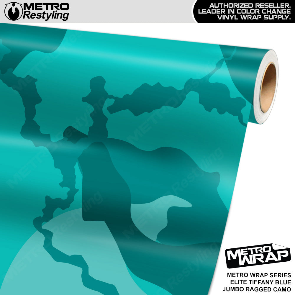 Metro Wrap Jumbo Ragged Elite Tiffany Blue Camouflage Vinyl Film