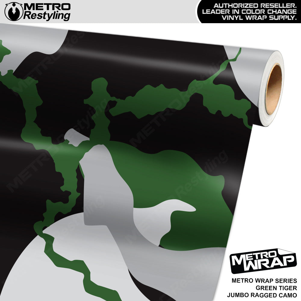 Metro Wrap Jumbo Ragged Green Tiger Camouflage Vinyl Film