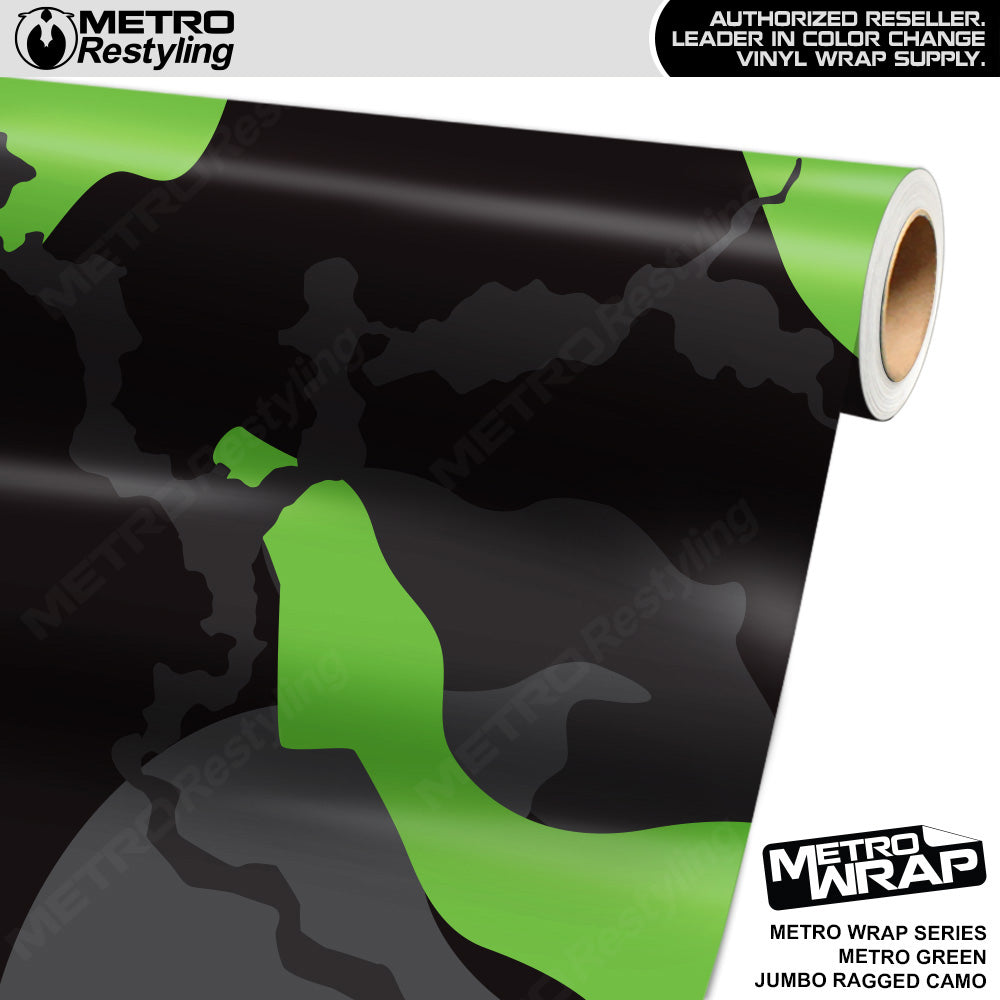 Metro Wrap Jumbo Ragged Metro Green Camouflage Vinyl Film