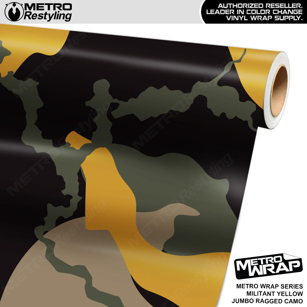 Metro Wrap Jumbo Ragged Militant Yellow Camouflage Vinyl Film