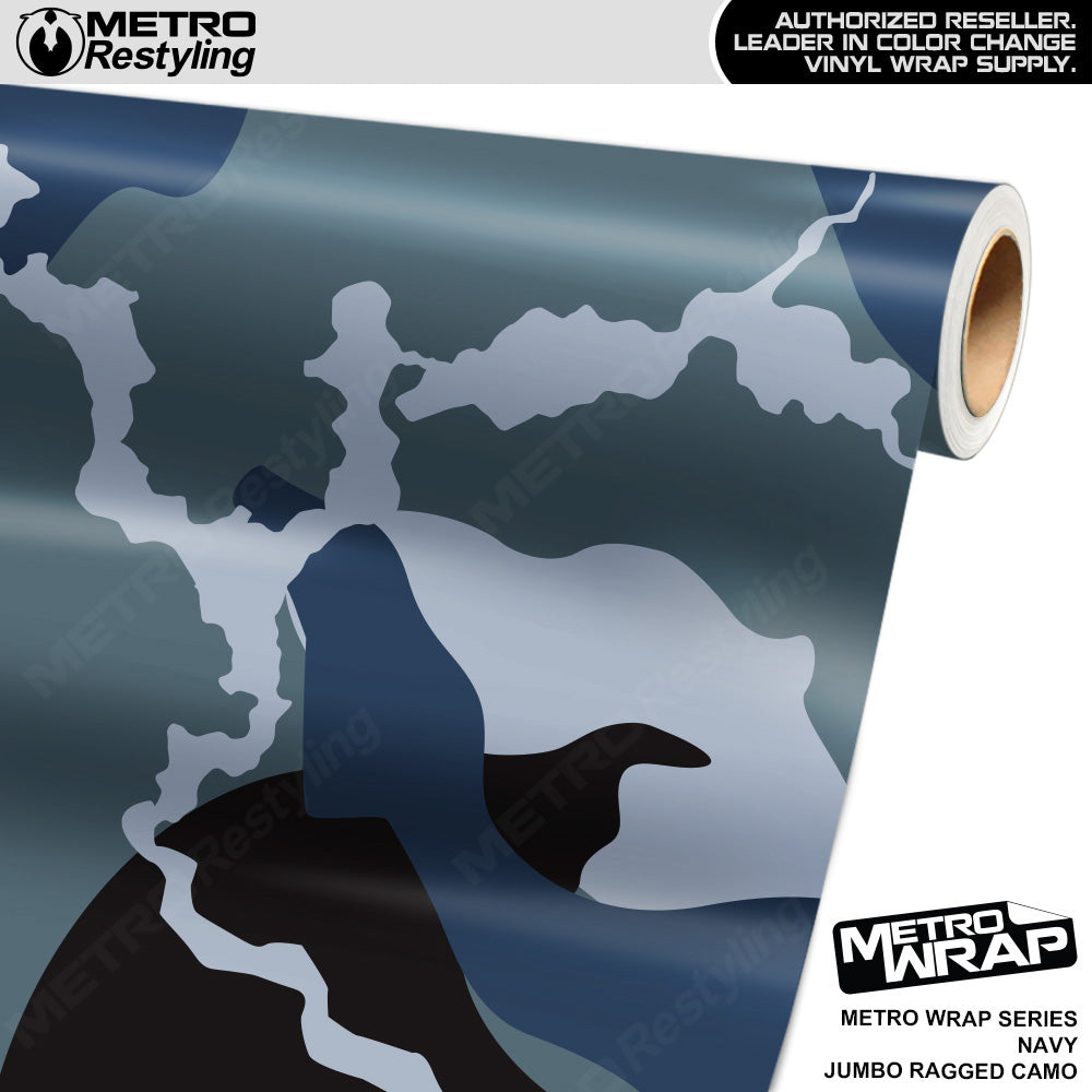 Metro Wrap Jumbo Ragged Navy Camouflage Vinyl Film