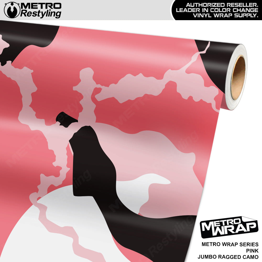 Metro Wrap Jumbo Ragged Pink Camouflage Vinyl Film