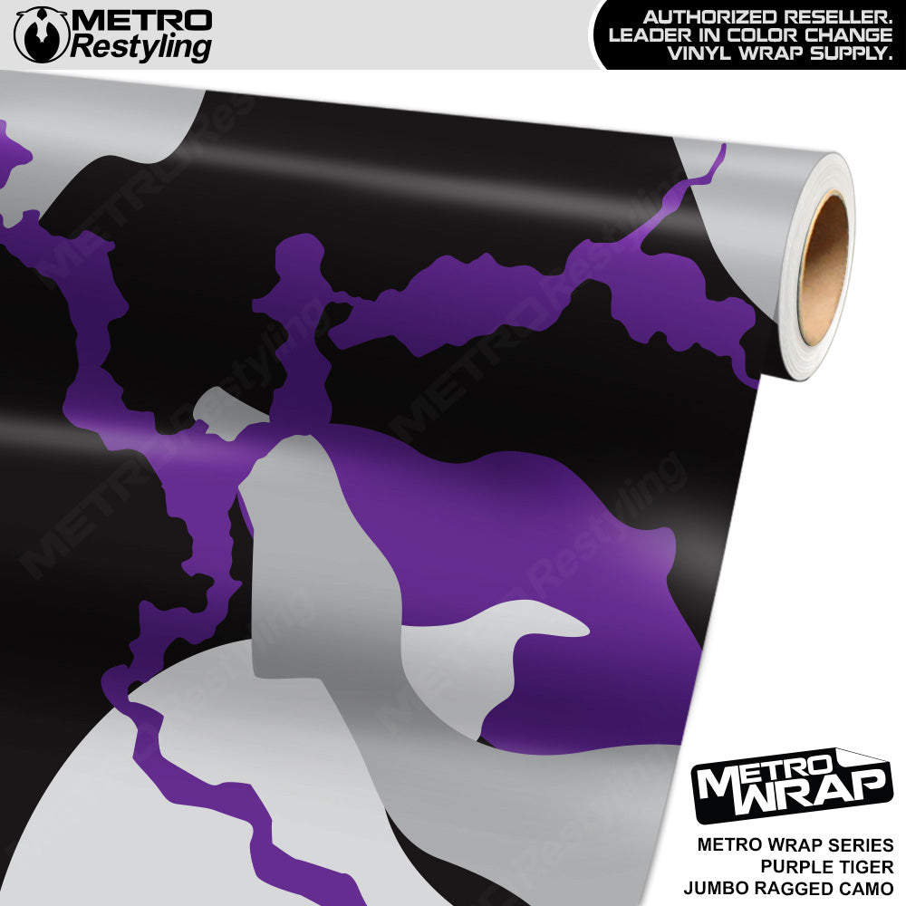 Metro Wrap Jumbo Ragged Purple Tiger Camouflage Vinyl Film