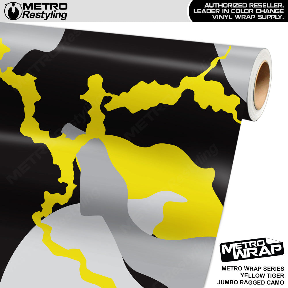 Metro Wrap Jumbo Ragged Yellow Tiger Camouflage Vinyl Film