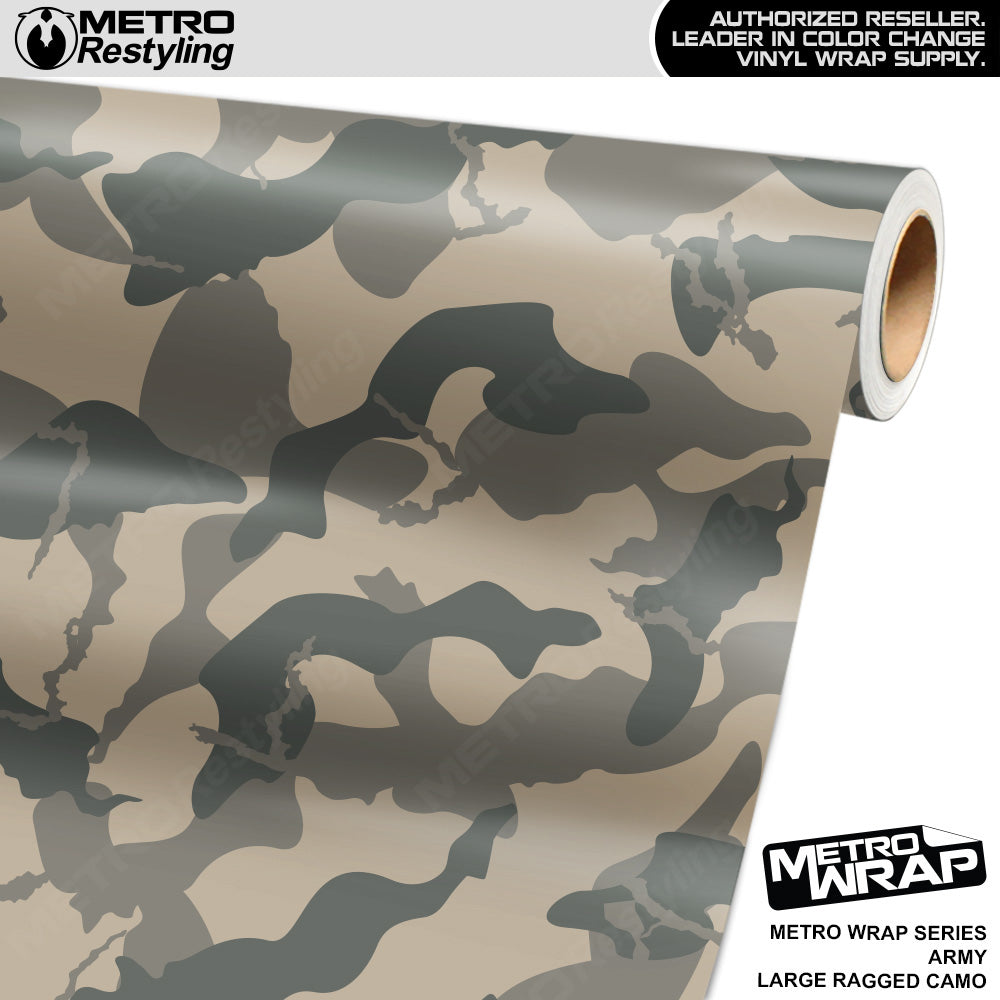Metro Wrap Large Ragged Army Camouflage Vinyl Film