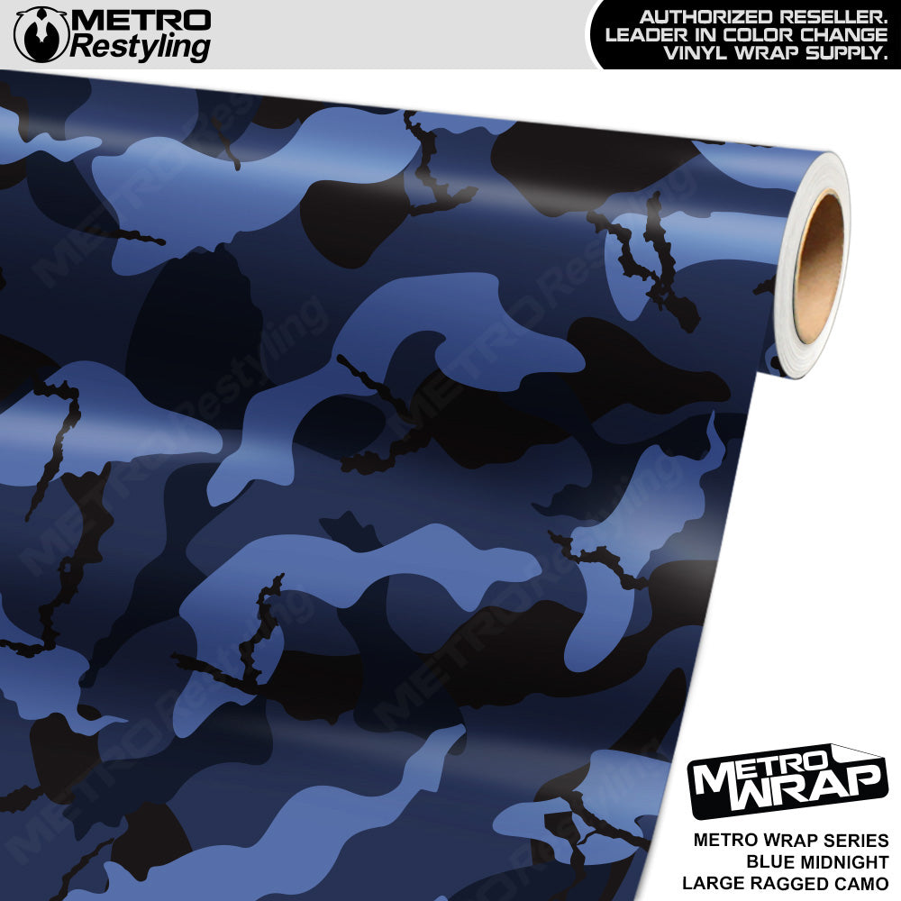 Metro Wrap Large Ragged Blue Midnight Camouflage Vinyl Film