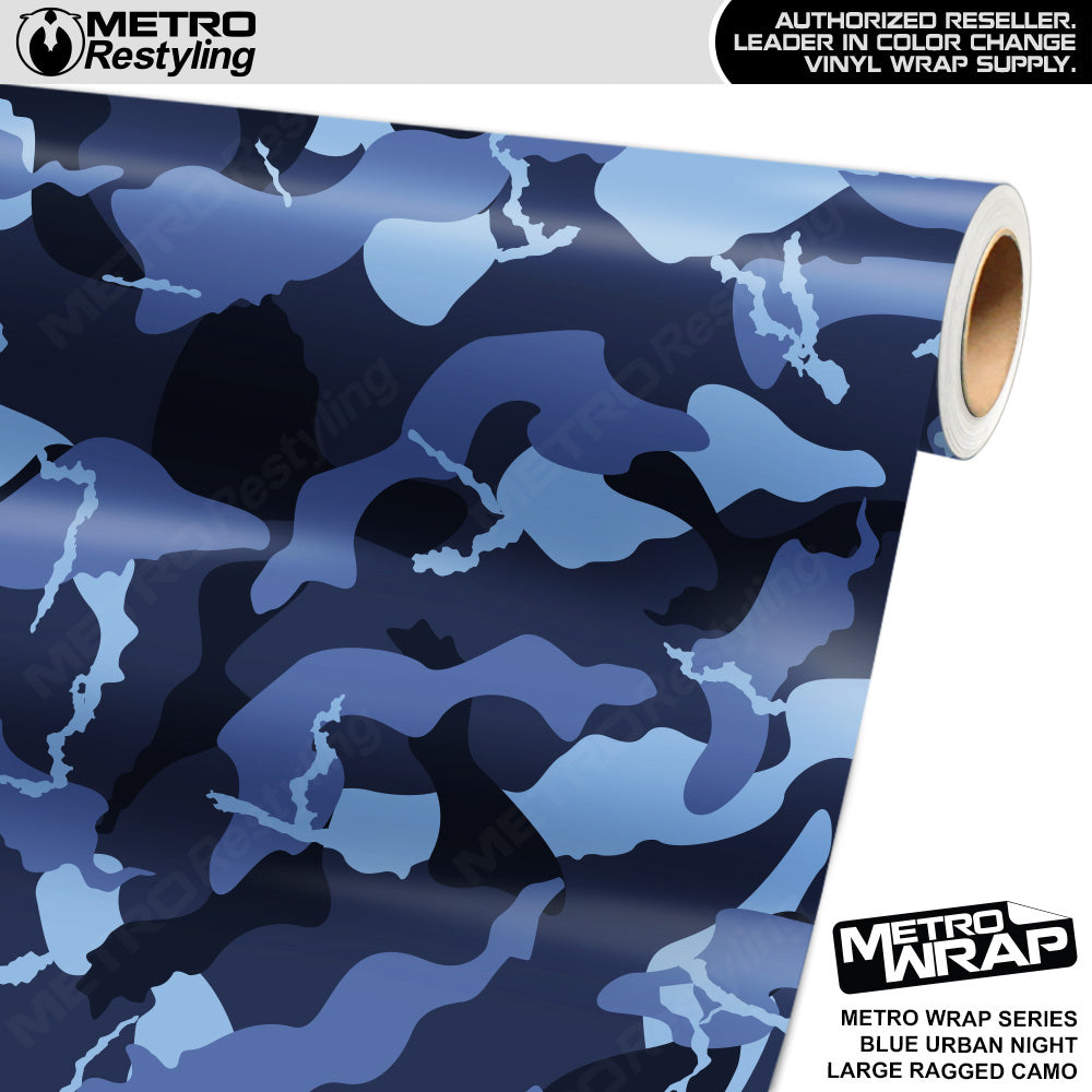 Metro Wrap Large Ragged Blue Urban Night Camouflage Vinyl Film