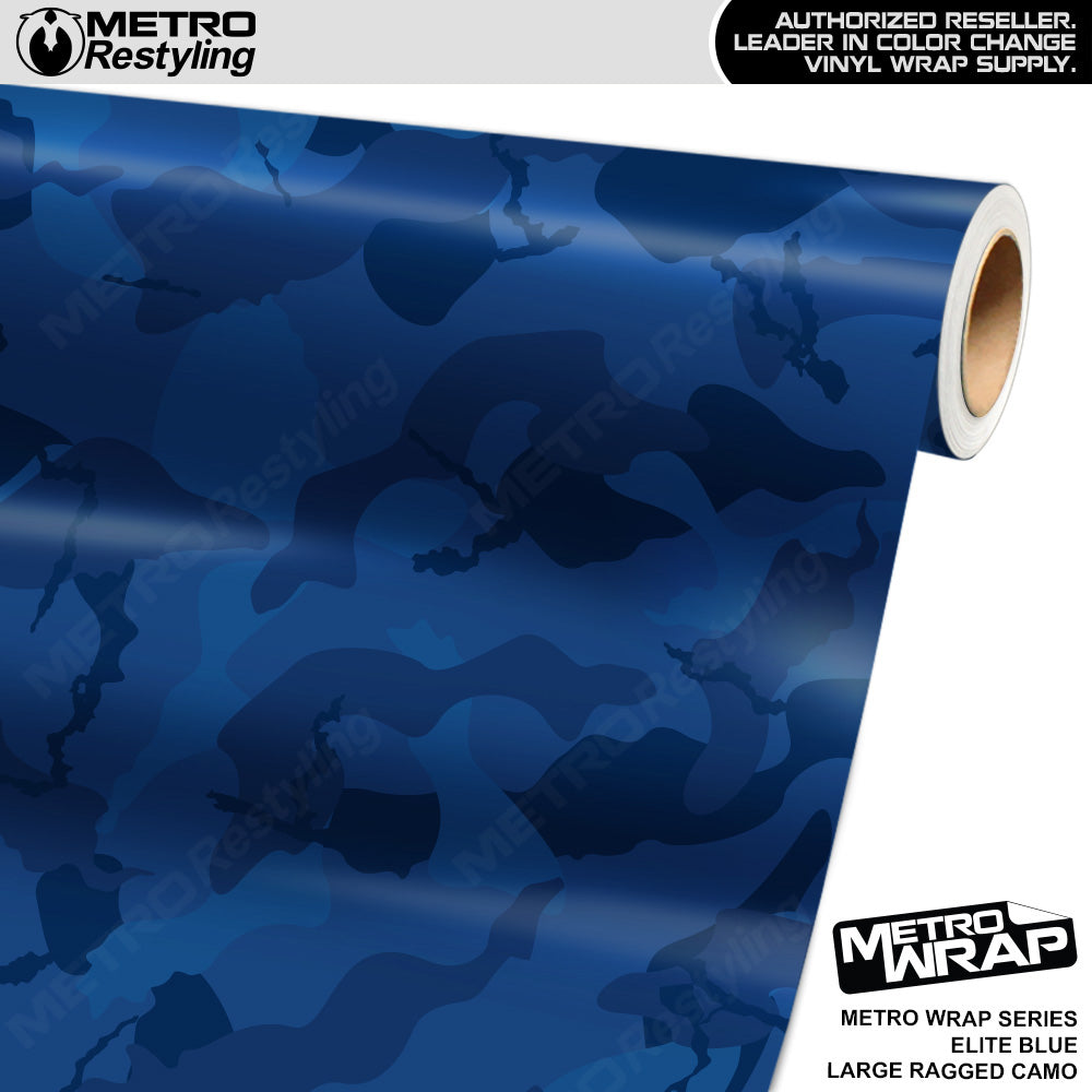 Metro Wrap Large Ragged Elite Blue Camouflage Vinyl Film