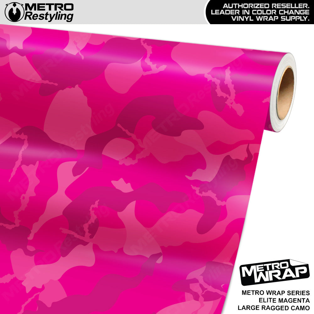 Metro Wrap Large Ragged Elite Magenta Camouflage Vinyl Film
