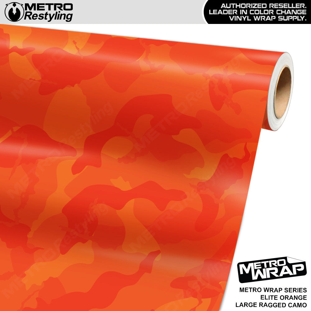Metro Wrap Large Ragged Elite Orange Camouflage Vinyl Film