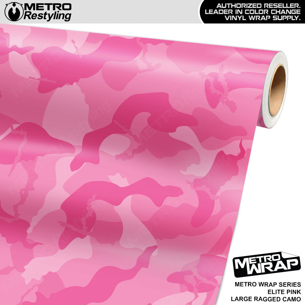 Metro Wrap Large Ragged Elite Pink Camouflage Vinyl Film