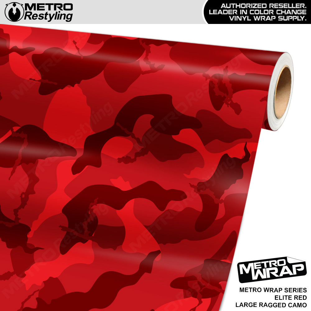Metro Wrap Large Ragged Elite Red Camouflage Vinyl Film