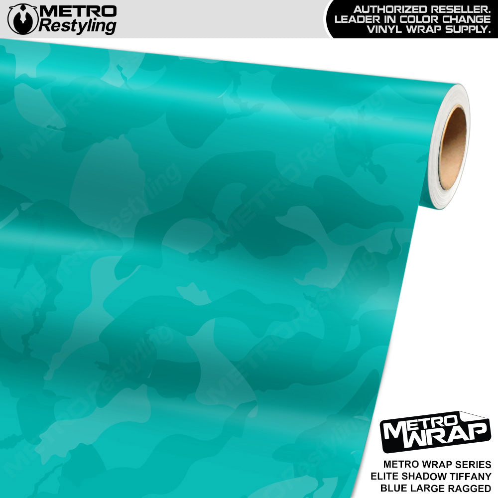 Metro Wrap Large Ragged Elite Shadow Tiffany Blue Camouflage Vinyl Film