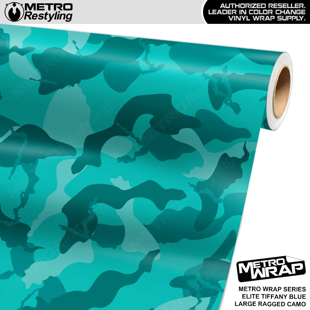 Metro Wrap Large Ragged Elite Tiffany Blue Camouflage Vinyl Film
