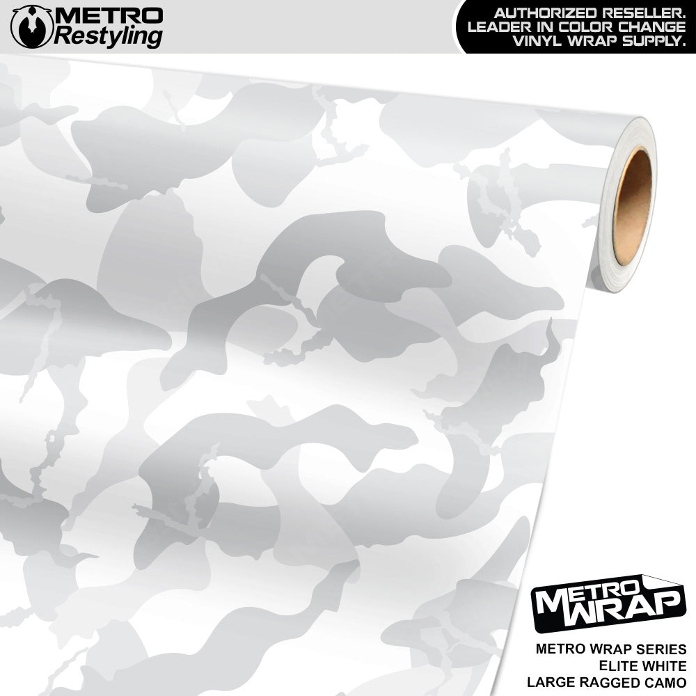 Metro Wrap Large Ragged Elite White Camouflage Vinyl Film