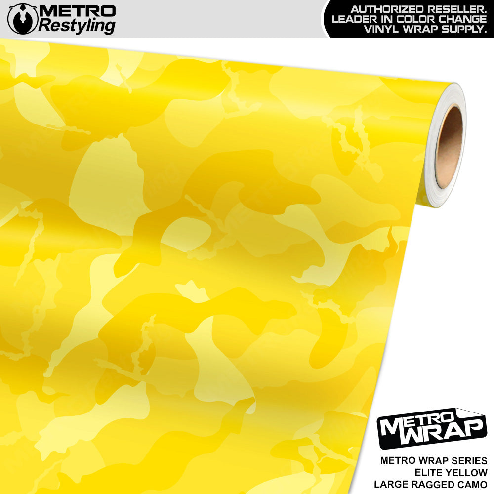 Metro Wrap Large Ragged Elite Yellow Camouflage Vinyl Film