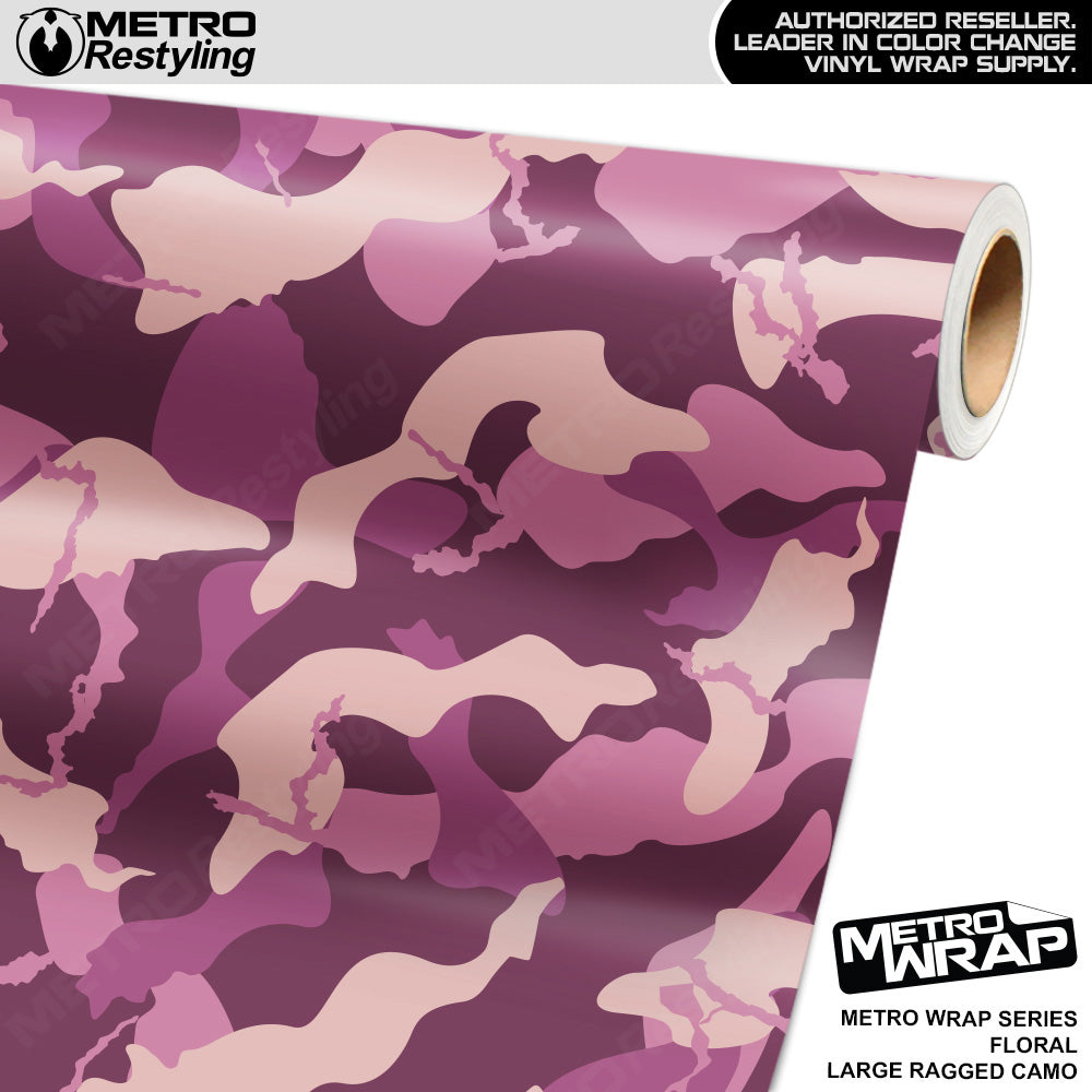Metro Wrap Large Ragged Floral Camouflage Vinyl Film