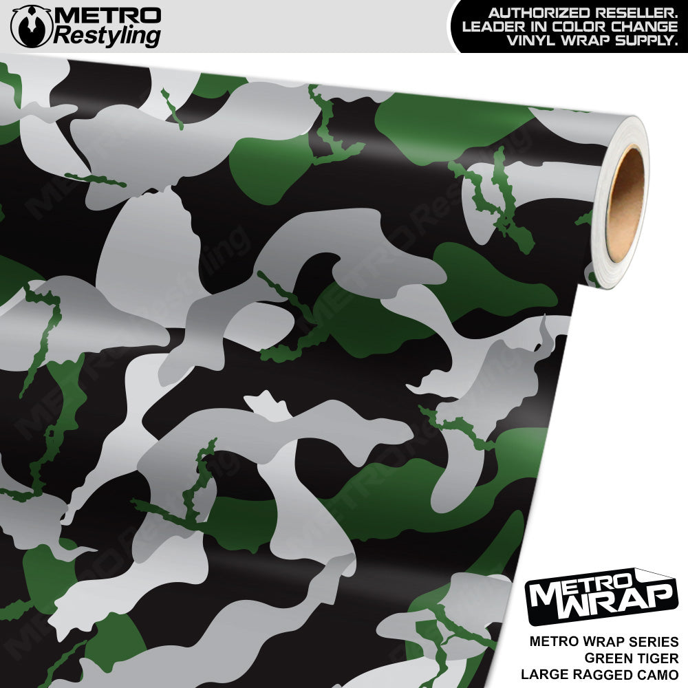 Metro Wrap Large Ragged Green Tiger Camouflage Vinyl Film