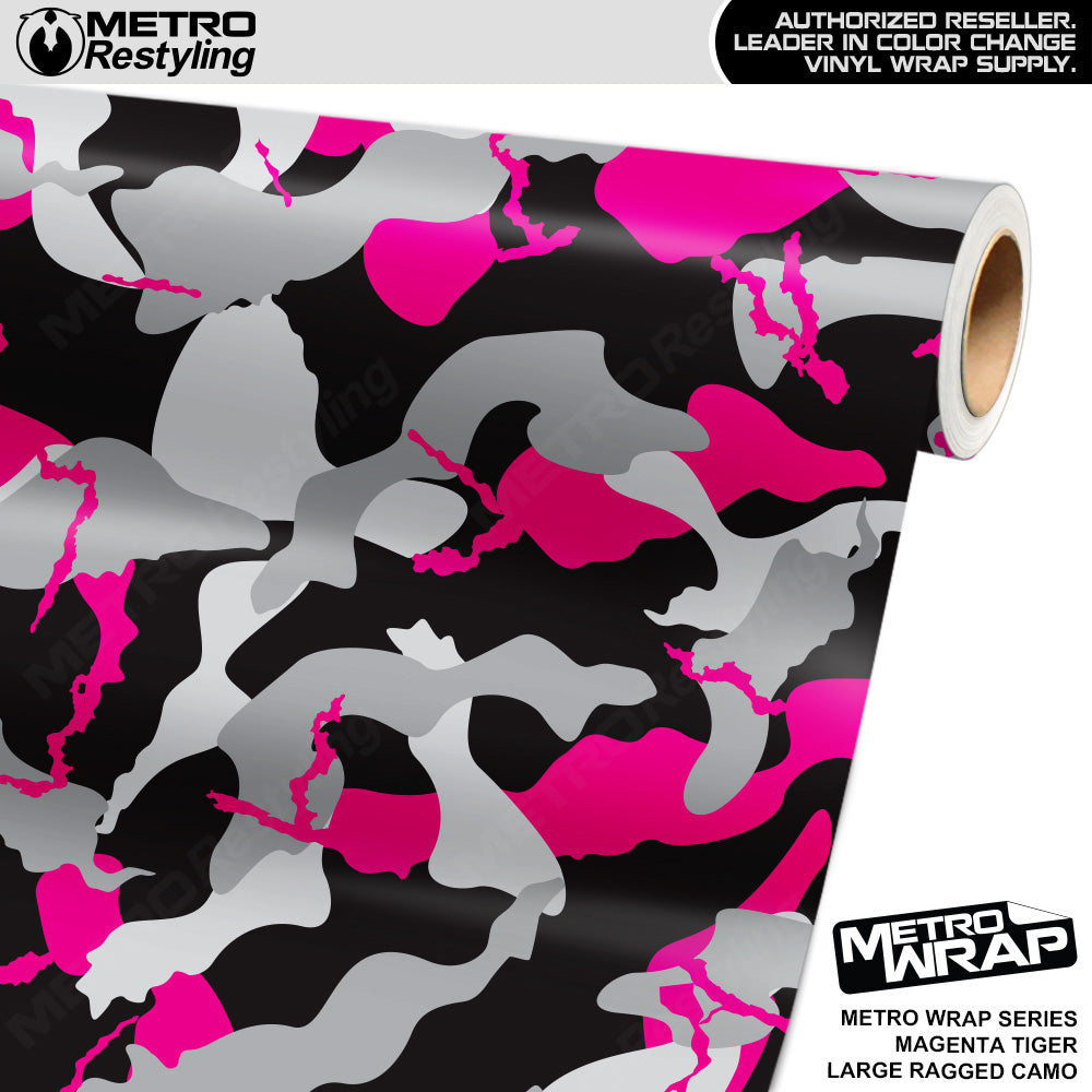 Metro Wrap Large Ragged Magenta Tiger Camouflage Vinyl Film