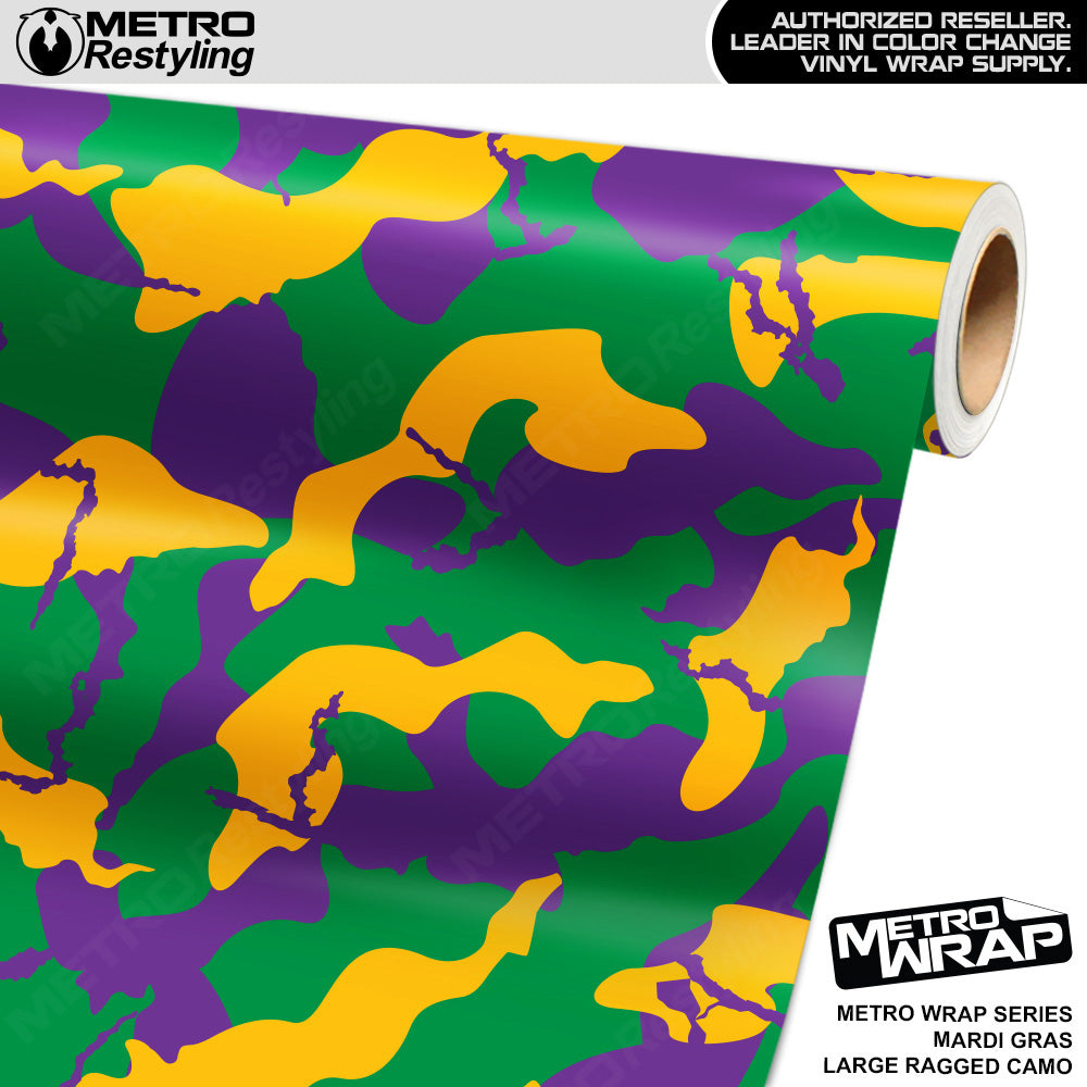 Metro Wrap Large Ragged Mardi Gras Camouflage Vinyl Film